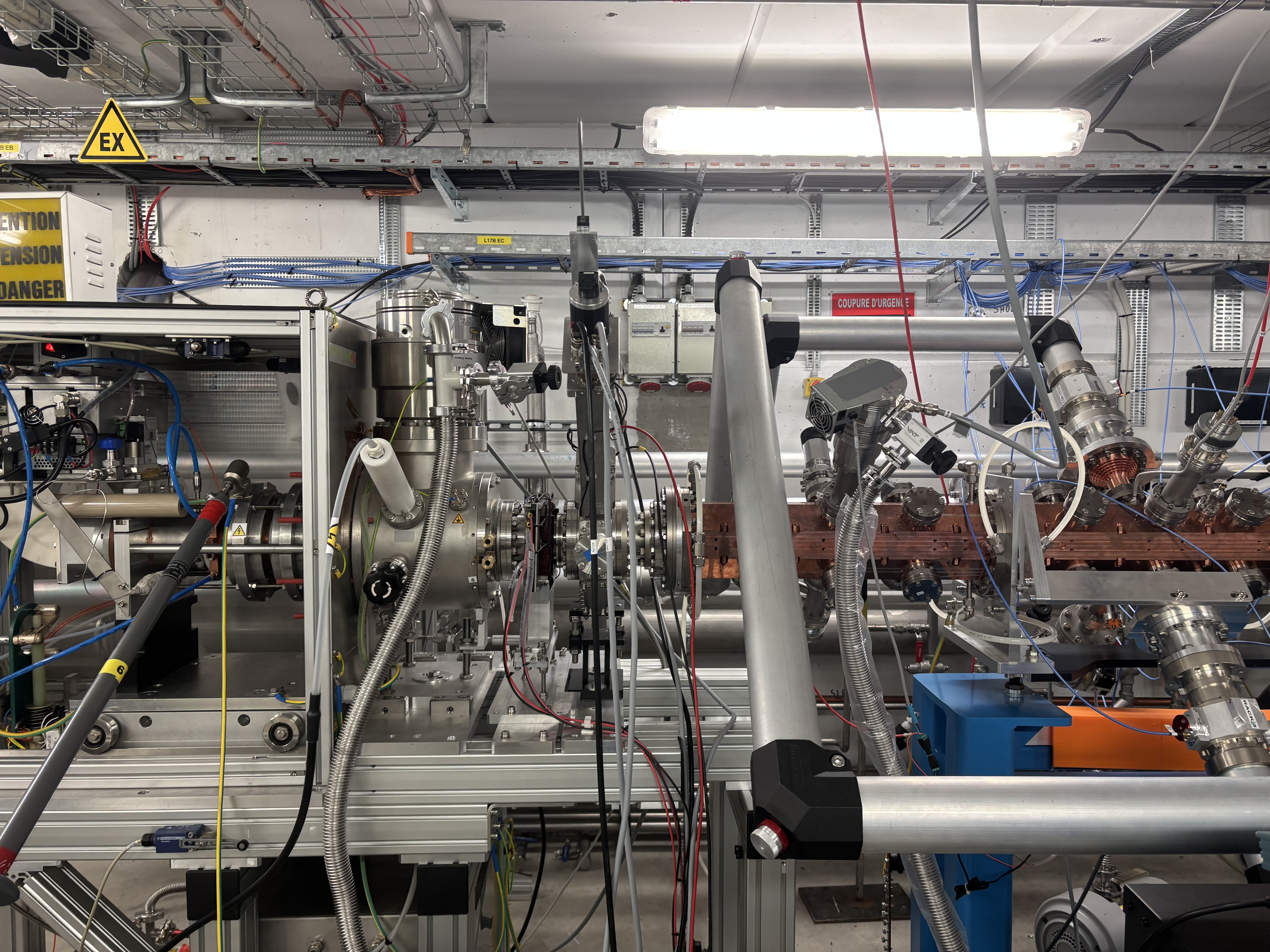 Photograph of the radiofrequency quadrupole (RFQ) accelerator.