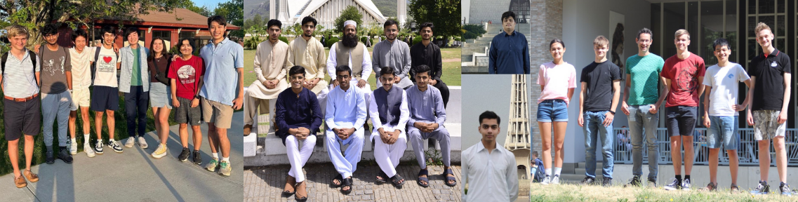 Winners of the CERN Beamline for Schools 2023: «Particular Perspective» from Pakistan on the top left, «Myriad Magnets» from the USA on the bottom left and «Wire Wizards» from the Netherlands on the right (Images: Particular Perspective, Myriad Magnets, Wire Wizards)